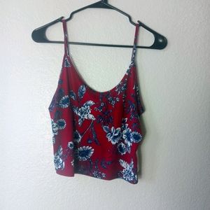 - 5 for $25 ❤ NWT Burgundy and floral crop top! XL.